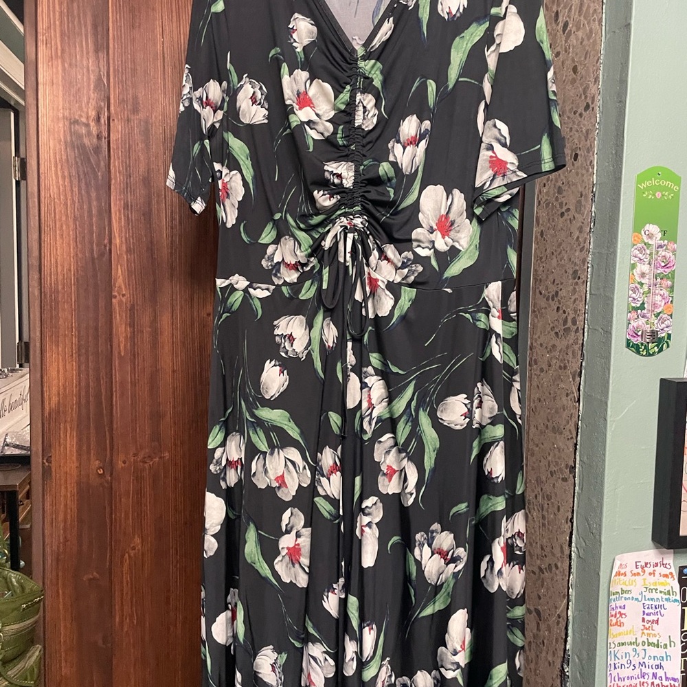 Floral Black Dress